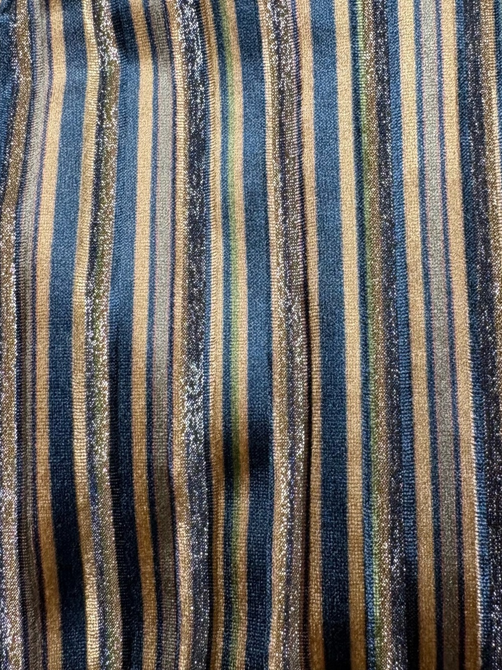 Natural Life Striped Flare Pant Retro 70s Bell Bottom Velour Boho Metallic Large - Picture 10 of 11
